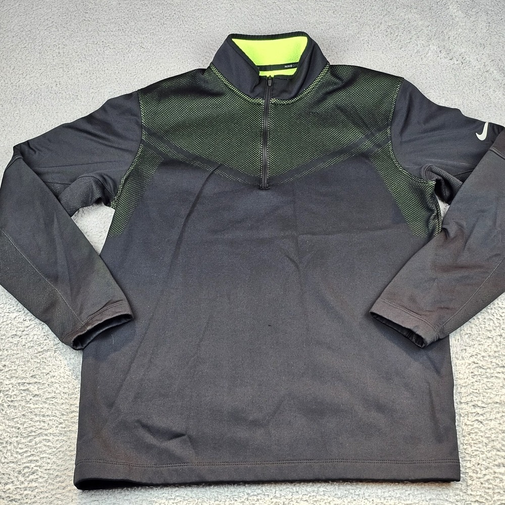 Nike Jacket Mens Medium Black Hypervis 1/2 Zip Cover-Up Rory McIlroy 619846